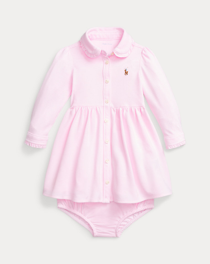 Striped Oxford Mesh Dress and Bloomer Baby Girl 1