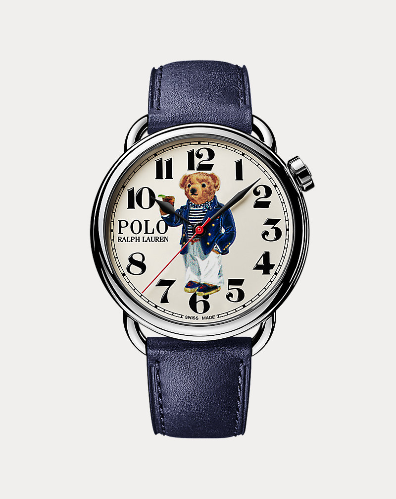 Stahl-Armbanduhr in Weiß mit Polo Bear Polo Ralph Lauren 1