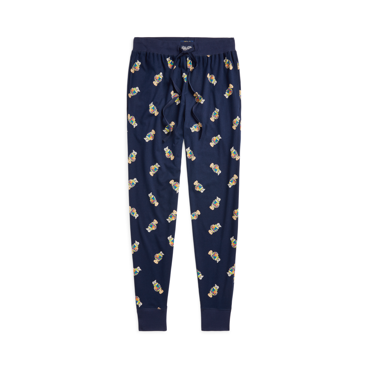 men's sun valley polo bear print knit pajama jogger pants