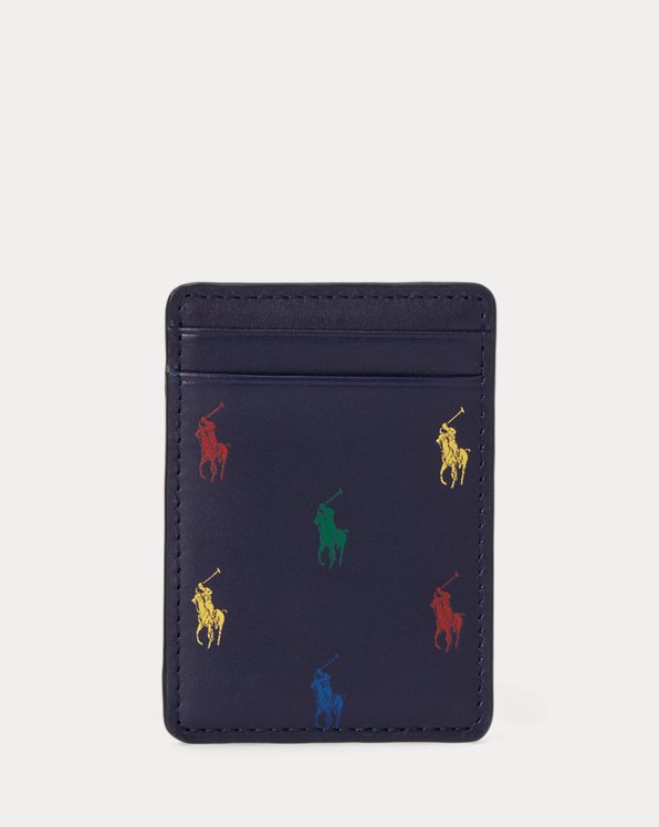Allover Pony Leather Magnetic Card Case