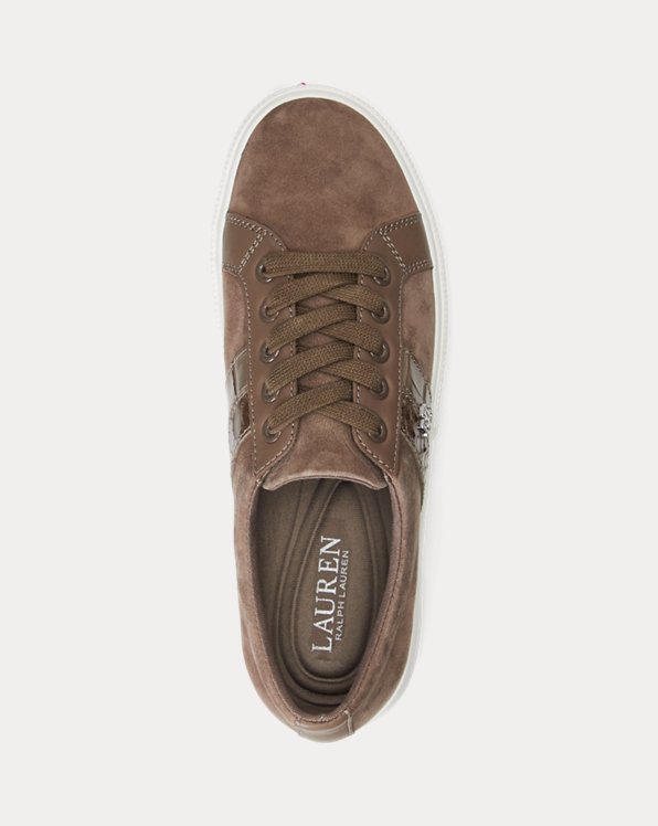Ralph Lauren Janson Ii Leather-trim Suede Trainer in Brown Womens Shoes Trainers Low-top trainers 