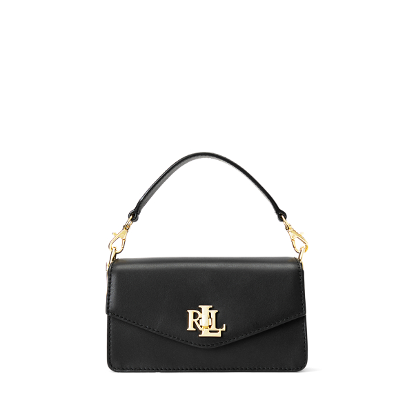 Ralph Lauren Leather Crossbody Phone Bag in Black