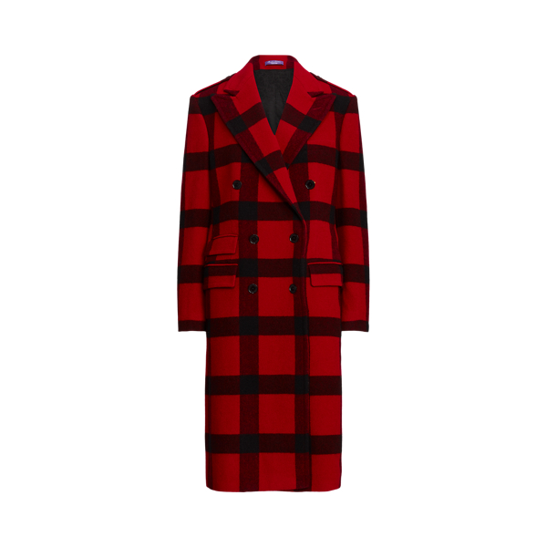 Dames blazers, dames geruite wollen jas, elegante dubbele rij knopen