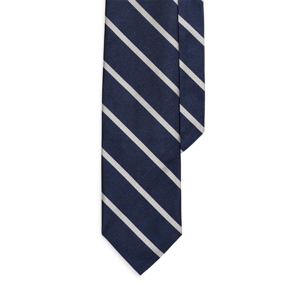 Striped Silk Repp Narrow Tie