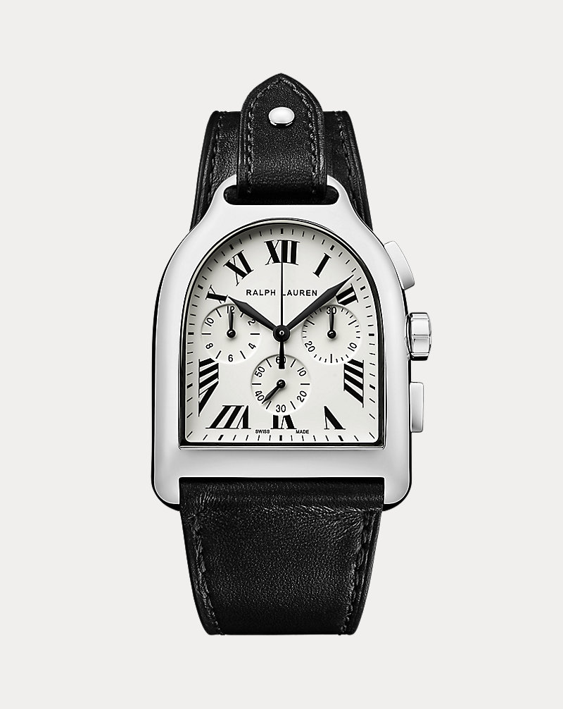 Groot stalen chronograaf horloge The Stirrup Collection 1
