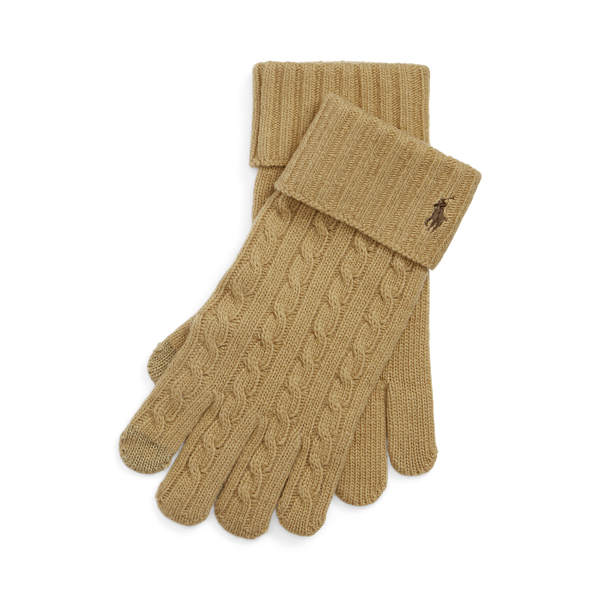 Gants tactiles torsadés laine mélangée