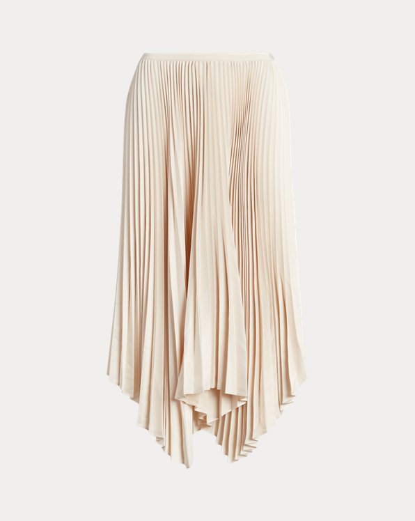 Pleated Satin Handkerchief Skirt