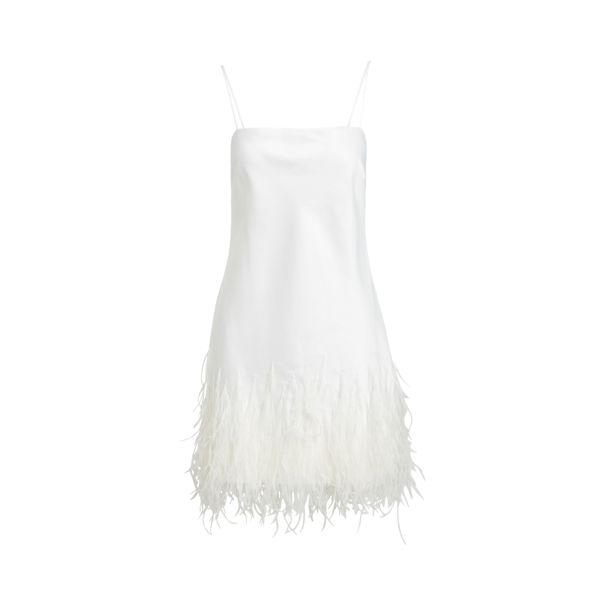 ralph lauren white feather dress