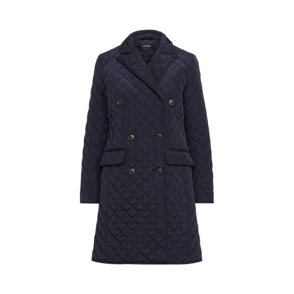 Double breasted quilted sales jacket