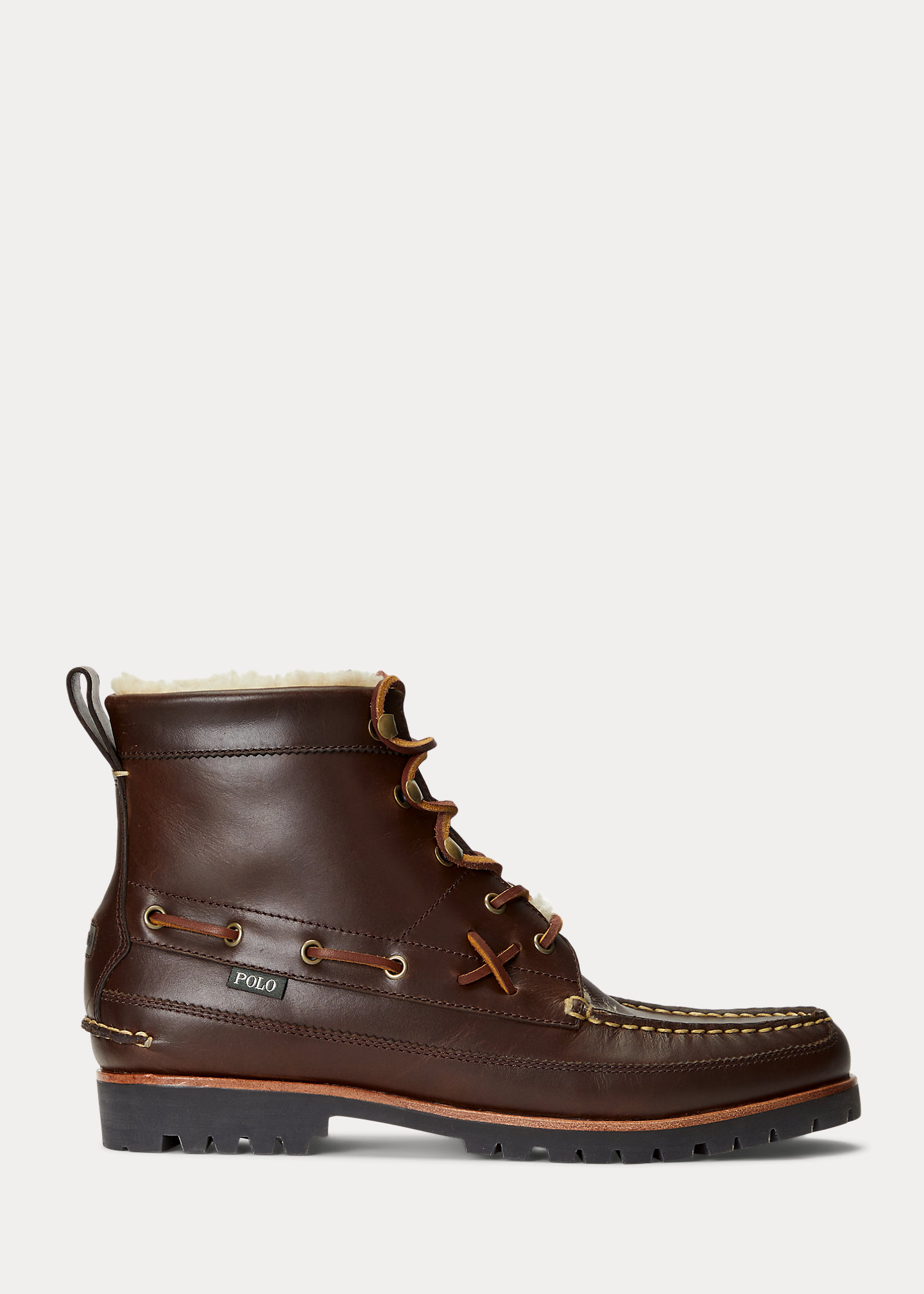 Ranger Faux-Shearling-Lined Leather Boot