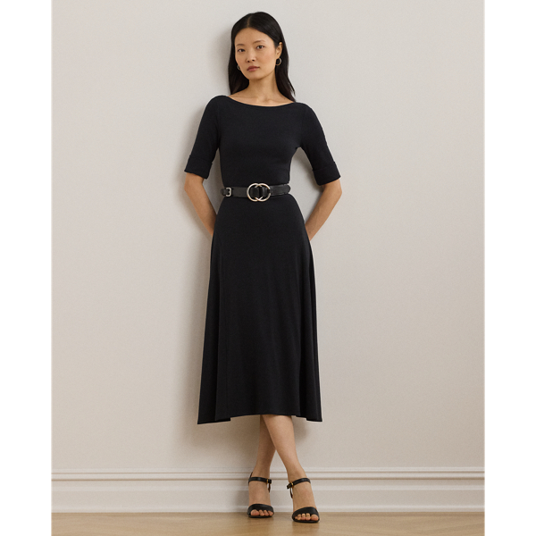 Stretch Cotton Midi Dress