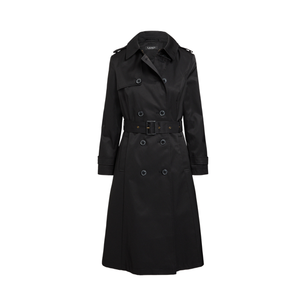 Double-Breasted Cotton-Blend Trench Coat