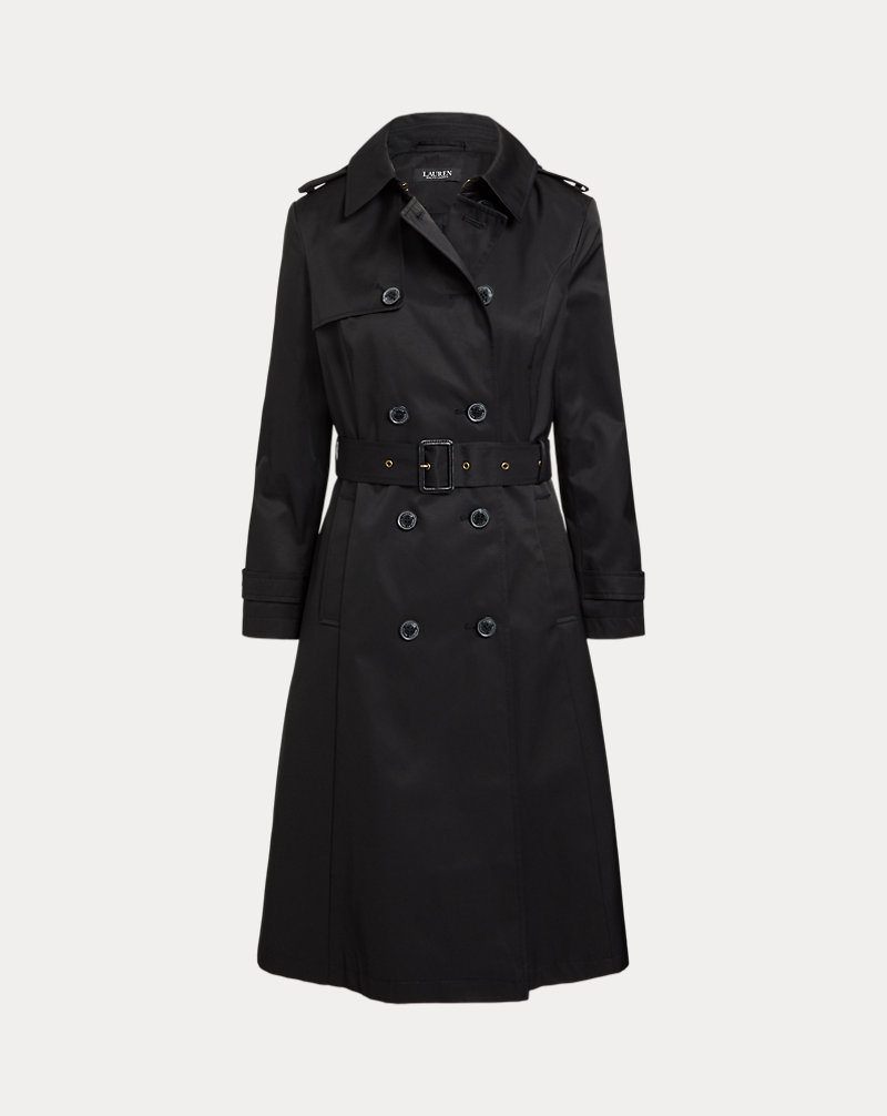 Double-Breasted Cotton-Blend Trench Coat Lauren 1