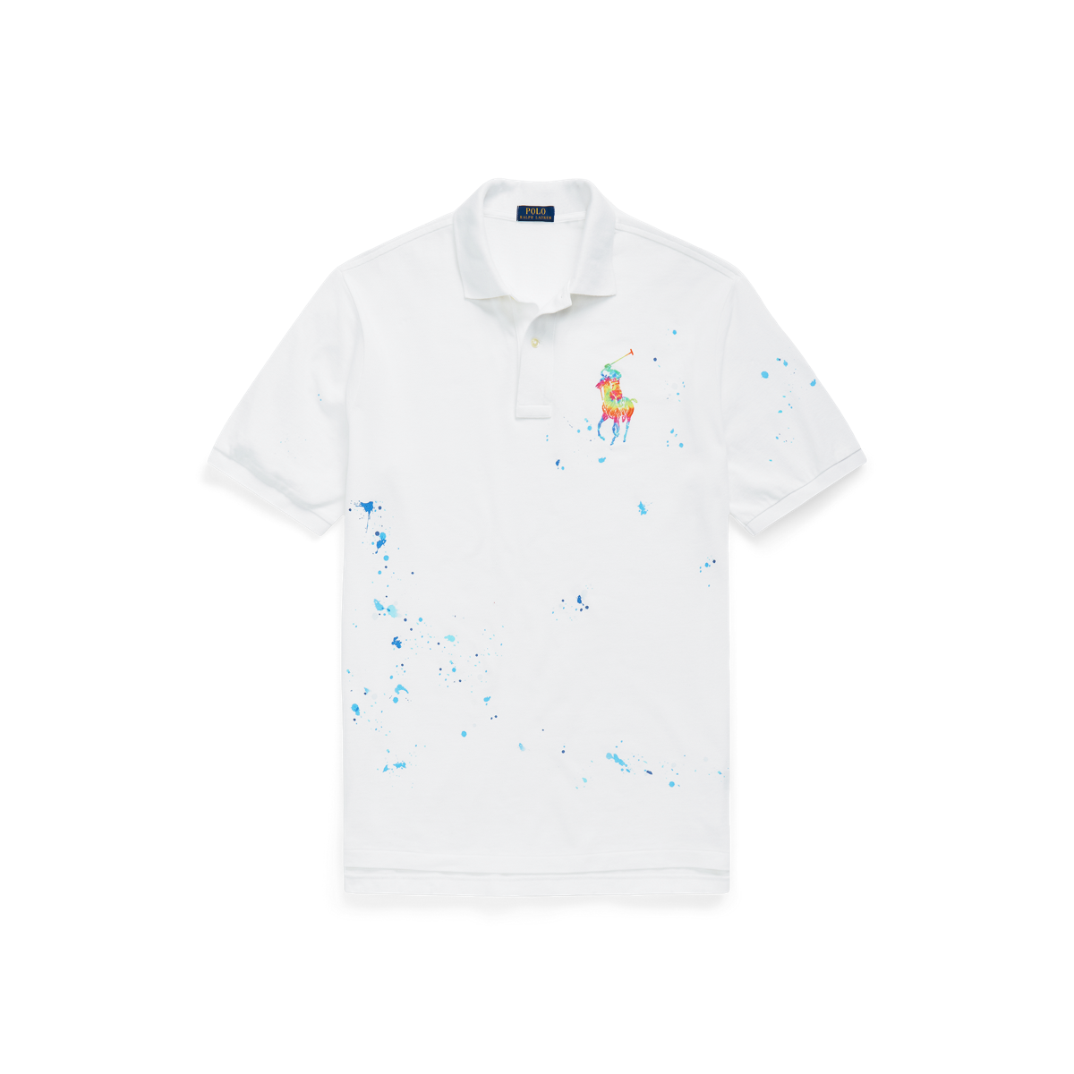Tie-Dye–Print Big Pony Mesh Polo Shirt