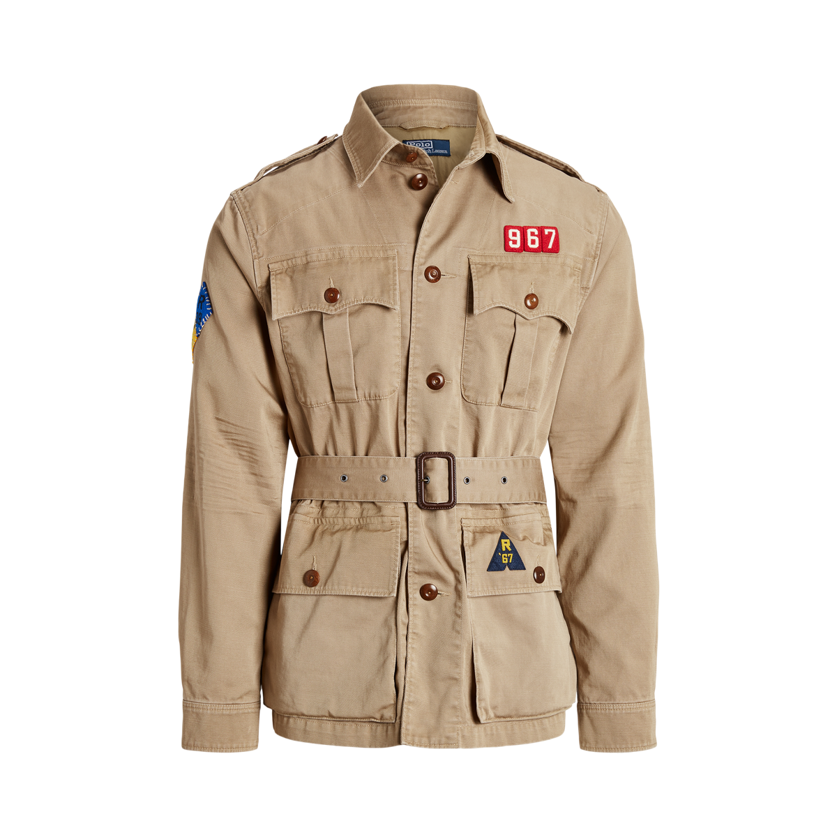 Beige Belted cotton-twill trench coat, Polo Ralph Lauren