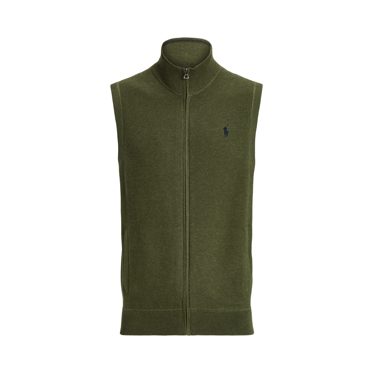 PRL Sweater Fleece Full-Zip Vest with Zipper Chest Pocket - Abraham's