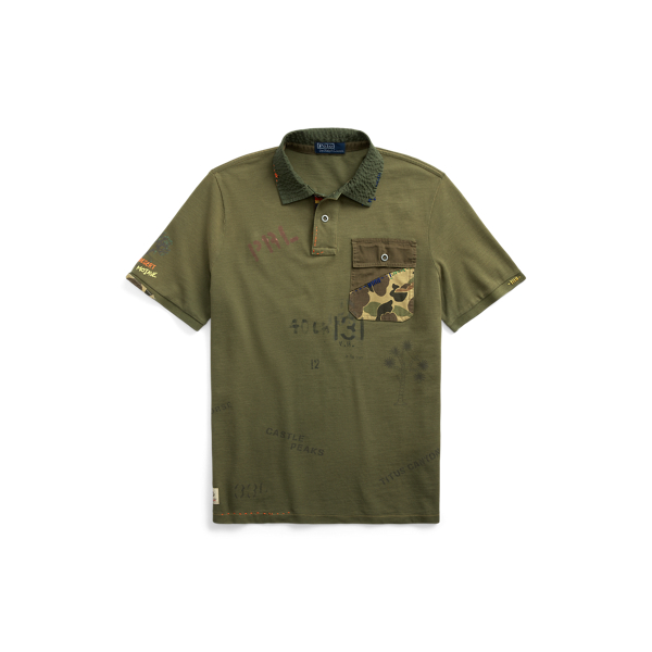 Classic Fit Mesh Graphic Polo Shirt