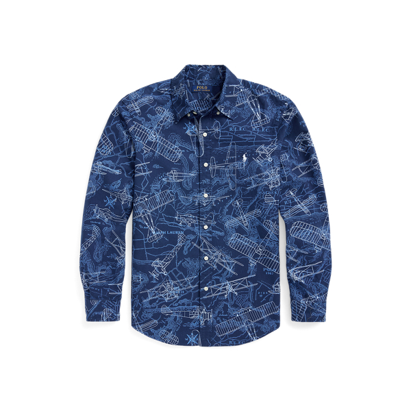 Classic Fit Aviation-Print Oxford Shirt