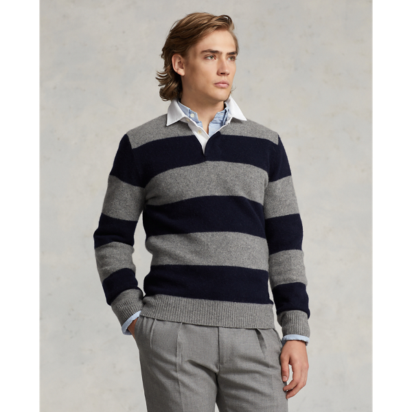Striped Wool-Cashmere Rugby Sweater | Ralph Lauren