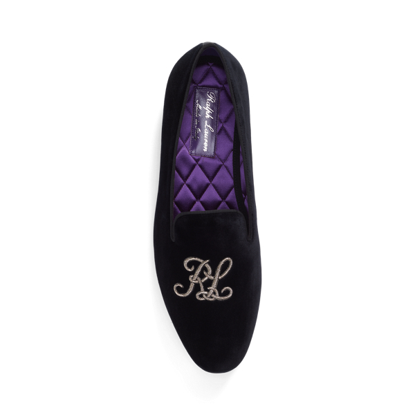 Ralph lauren velvet slippers clearance