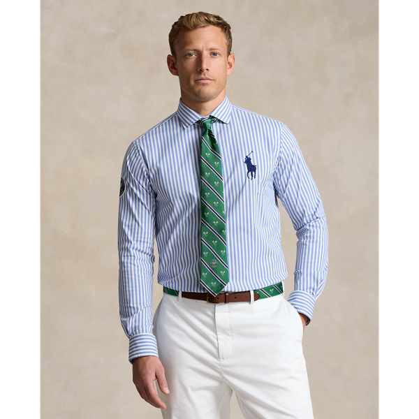 Wimbledon Striped Stretch Twill Shirt Polo Ralph Lauren 1