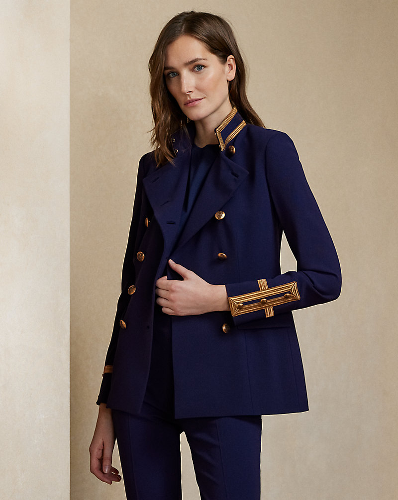Double-Breasted Wool Crepe Jacket Ralph Lauren Collection 1