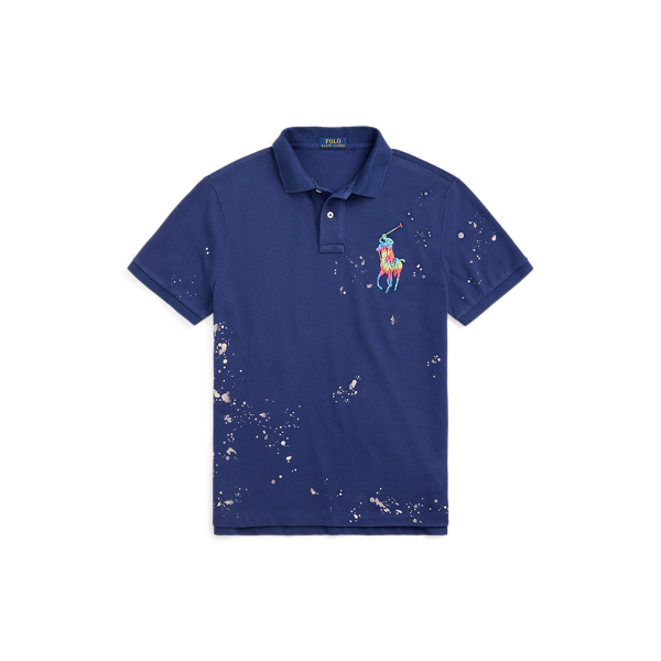 Custom Slim Fit Big Pony Mesh Polo Shirt