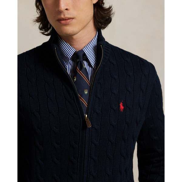 ralph lauren 1 4 zip cable knit