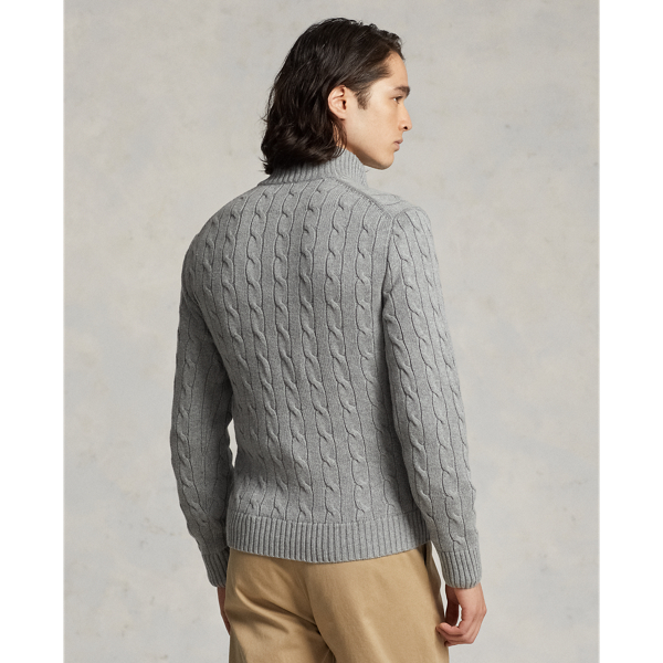 Full zip cable knit sweater hotsell