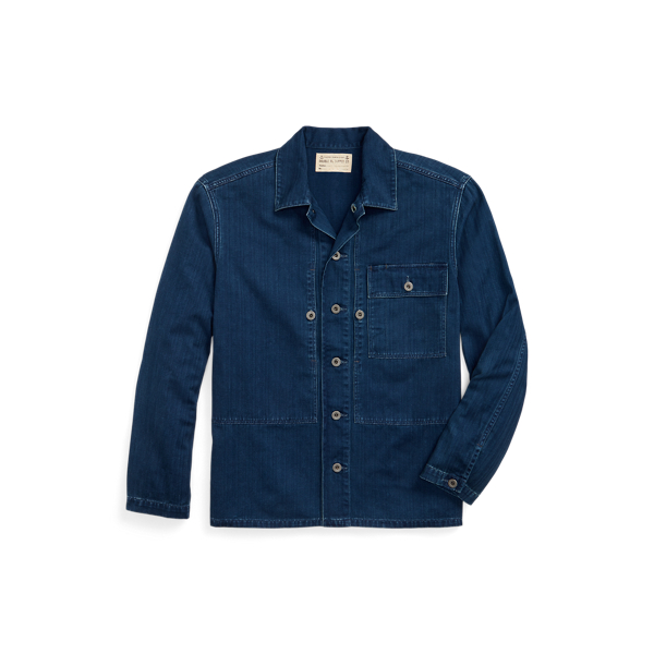 Indigo Herringbone Twill Overshirt