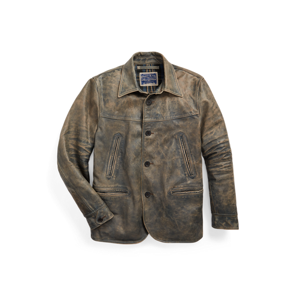 Rrl leather car coat discount