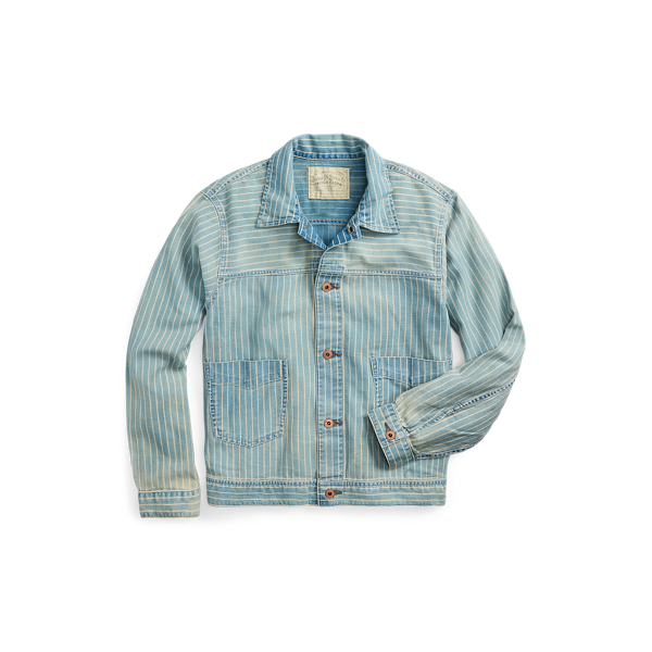 Indigo Striped Twill Jacket