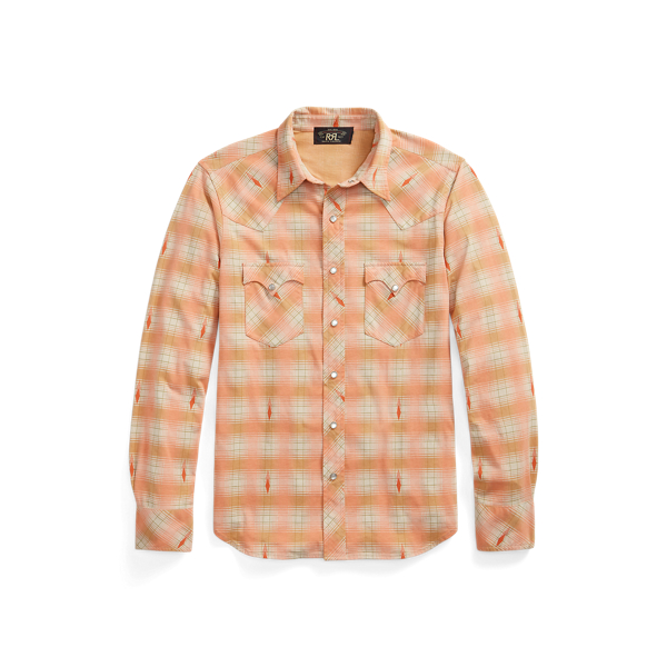 Slim Fit Plaid Jersey Western Shirt