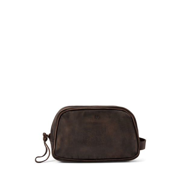 Kulturbeutel Herren Aus Leder - Reisetasche Mit Aufhängehaken