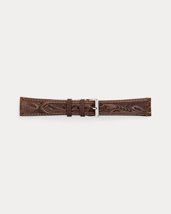 Hand-Tooled Leather Wristwatch Strap
