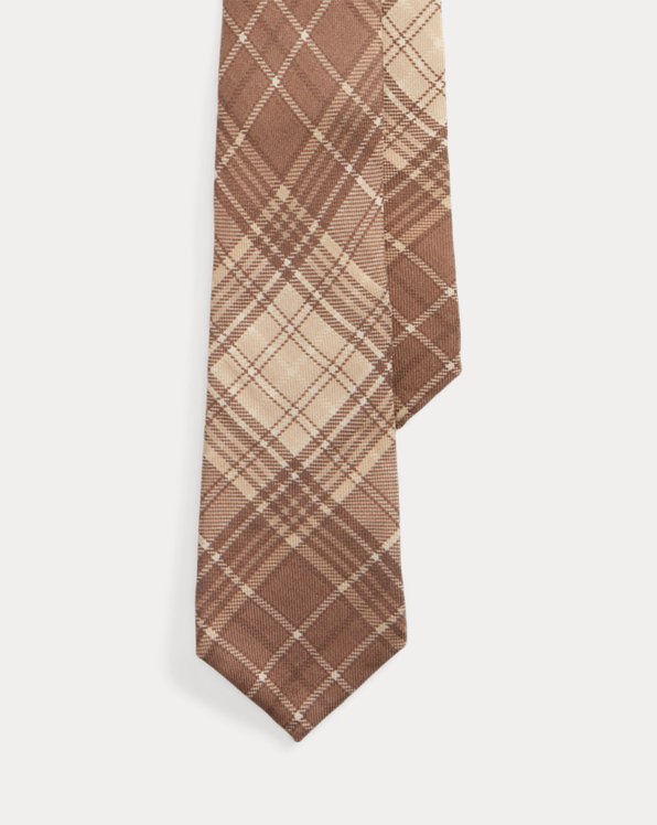 Tartan-Print Cashmere-Silk Tie