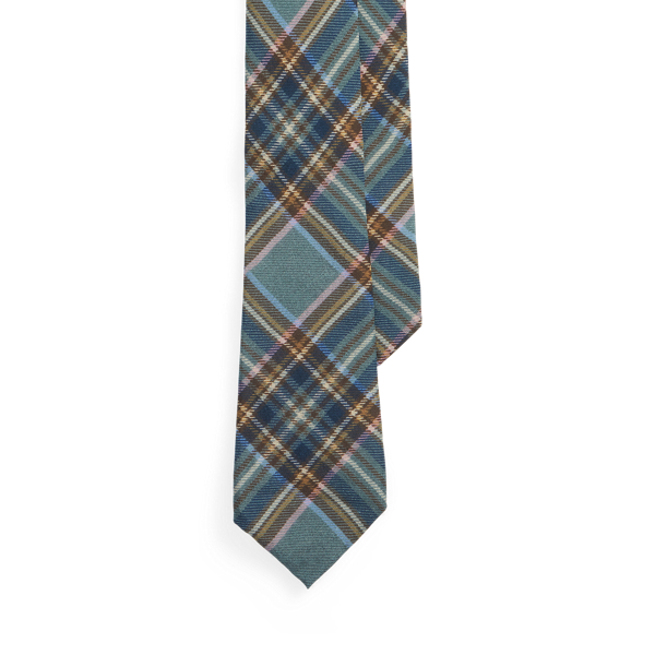 Tartan-Print Silk Crepe Tie
