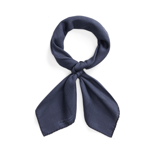 Glen Plaid Cashmere-Silk Neckerchief