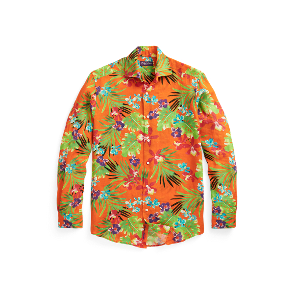 Floral-Print Linen Shirt