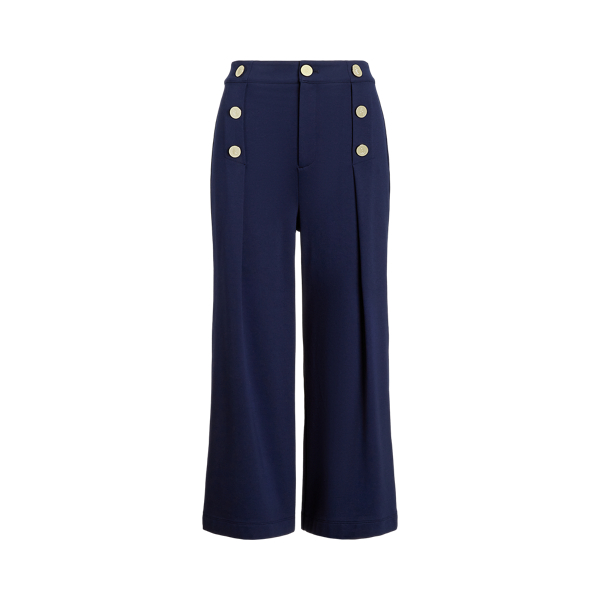 Cropped Pleated Ponte Trouser