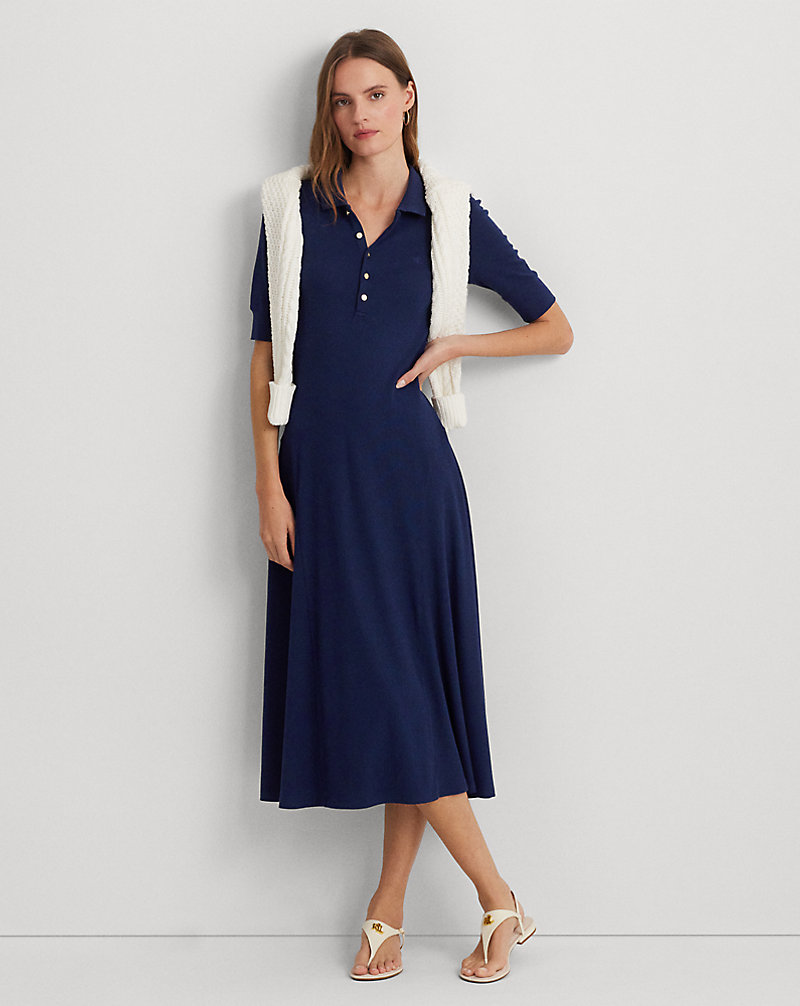 Cotton-Blend Polo Dress Lauren 1