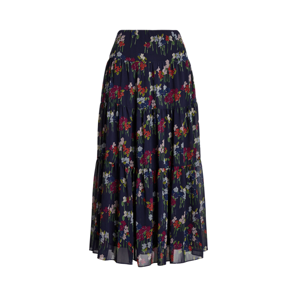 Floral Crinkle Georgette Skirt