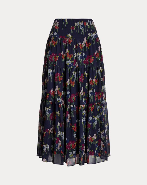 Floral Crinkle Georgette Skirt