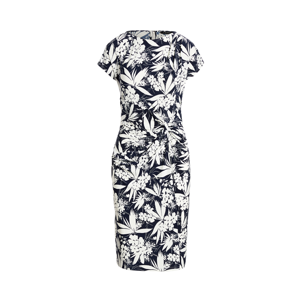 Floral Twist-Front Jersey Dress
