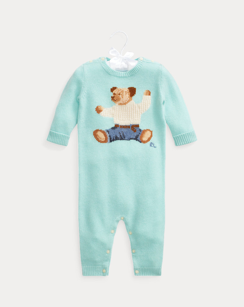 Sitting Bear Cashmere Jumper Coverall Baby Boy 1