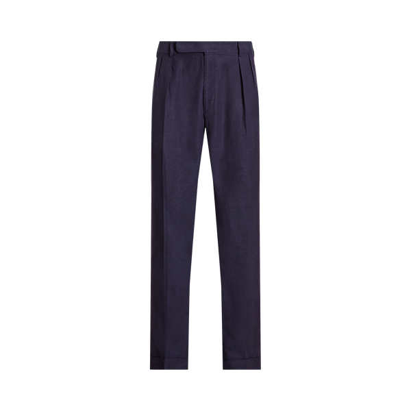 Gregory Pleated Silk-Linen Suit Trouser