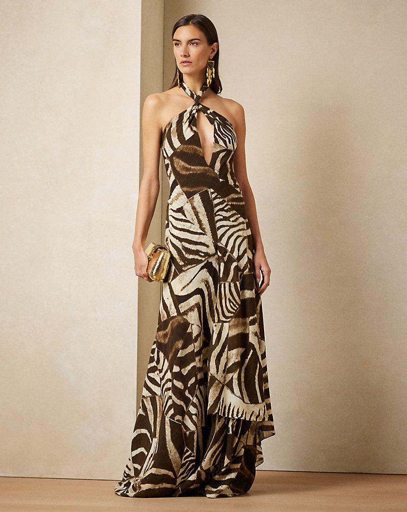 Niccola Zebra-Print Evening Dress Ralph Lauren Collection 1