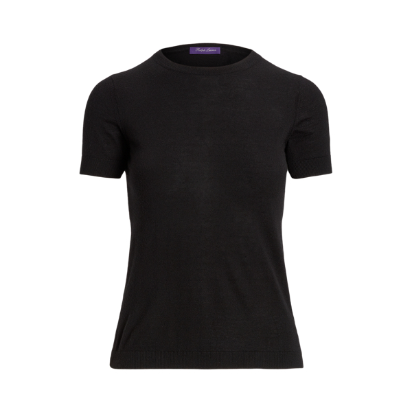 Cashmere Jersey Short-Sleeve Jumper