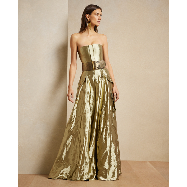 Briar Metallic Organza Evening Dress Ralph Lauren Collection 1