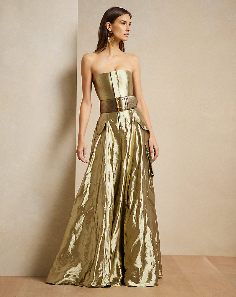 Briar Metallic Organza Evening Dress Ralph Lauren Collection 1